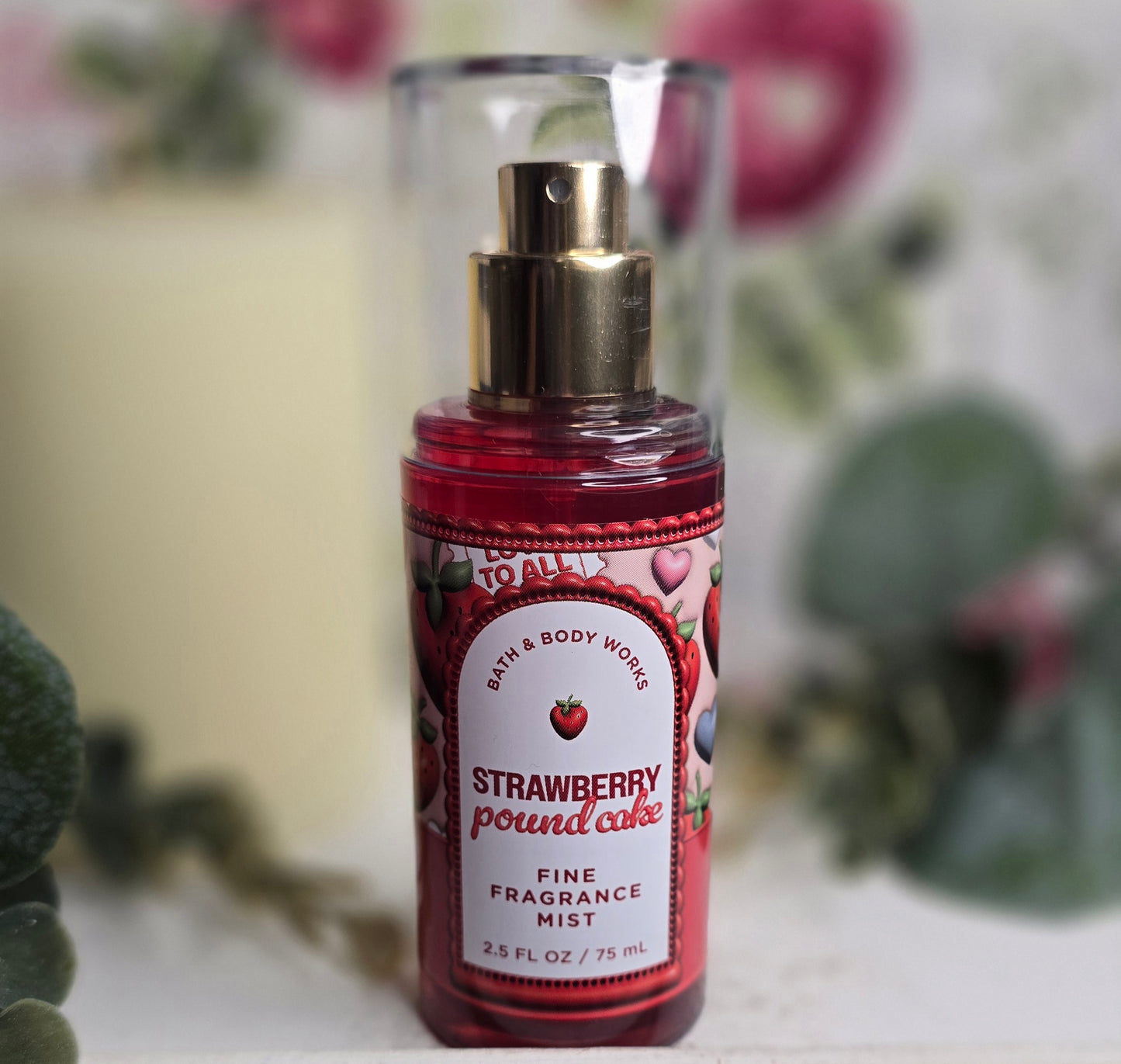 New Bath and Body Works Travel Size Strawberry Pound Cake Body Mist, Body Spray