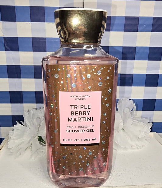 New Bath and Body Works Triple Berry Martini Aloe and Vitamin E Shower Gel 10 fl oz