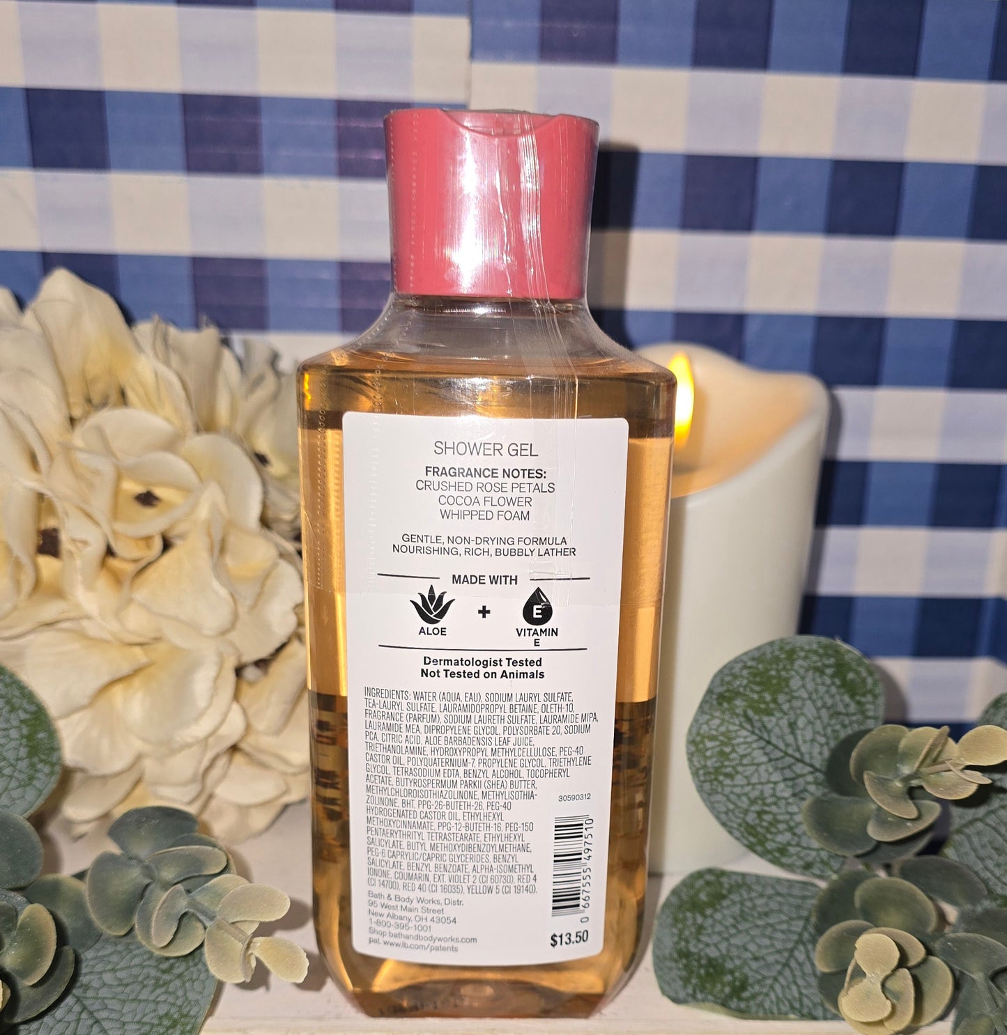 New Bath and Body Works ~Whipped Rose Latte~ Aloe and Vitamin E Shower Gel, Body Wash 10 fl oz