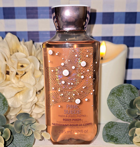 New Bath and Body Works Pink Suede Body Wash, Shower Gel 10 fl oz