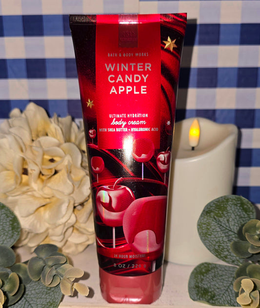 New Bath and Body Works Winter Candy Apple Ultimate Hydration Body Cream 8 fl oz.