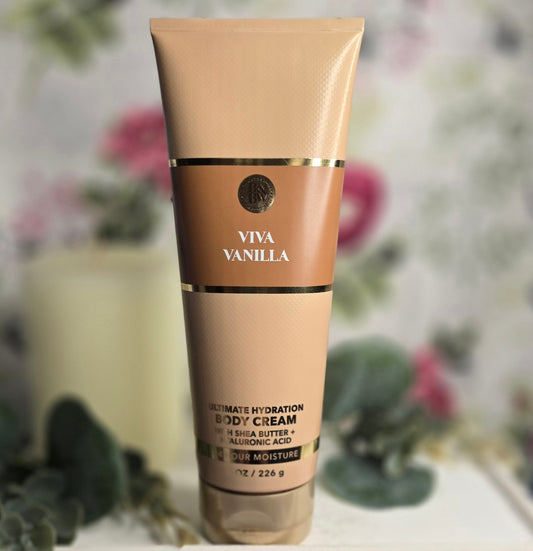 New VIVA VANILLA Ultimate Hydration Body Cream by Bath and Body Works.