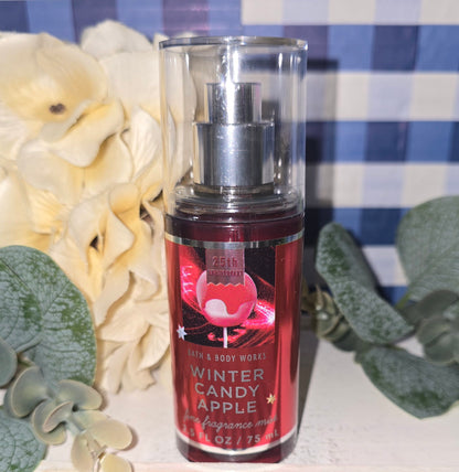 New Bath and Body Works Travel Size Winter Candy Apple Body Mist, Body Spray and Hair Mist 2.5 fl oz