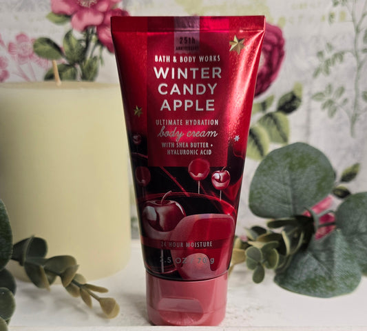New Bath and Body Works Travel Size Winter Candy Apple Body Cream 2.5 fl oz