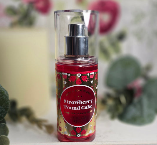 New Travel Size Strawberry Pound Cake Body Mist, Body Spray by Bath and Body Works 2.5 fl oz