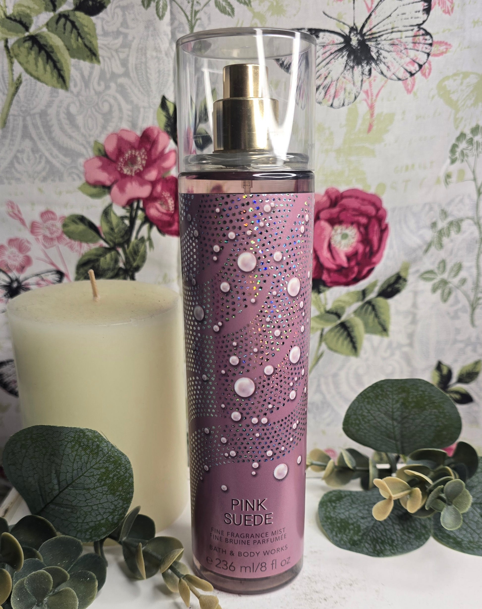 New Pink Suede Body Spray Body Mist by Bath and Body Works 8 oz